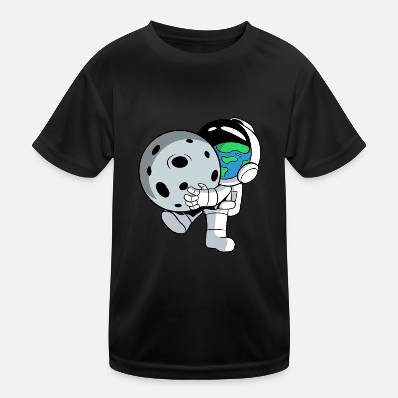 Astronaut wears planets Kids Functional T-Shirt