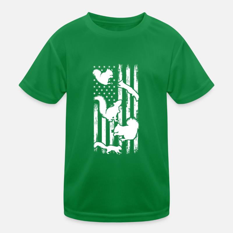 Niedliches Eichhörnchen US-Flagge Eichhörnchen Kinder Funktions-T-Shirt