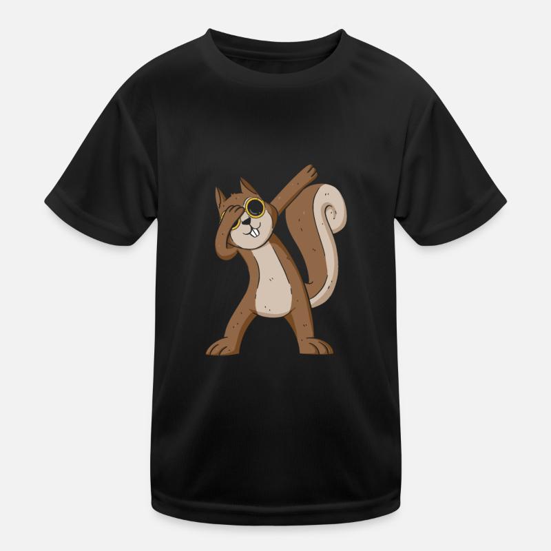 Squirrel, cool squirrel with - Kids Functional T-Shirt - black
