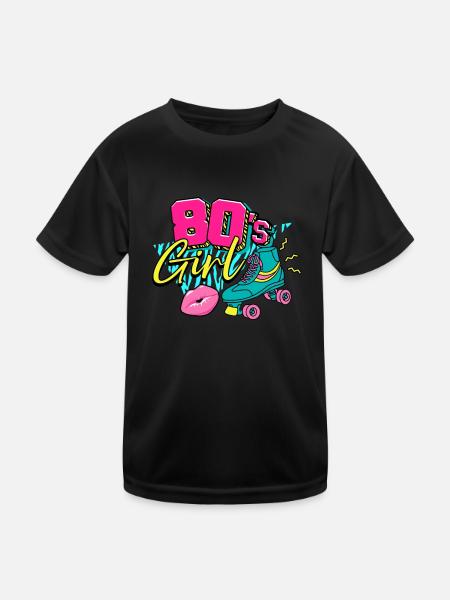 80s 80s Girl - Kids Functional T-Shirt - black - Front