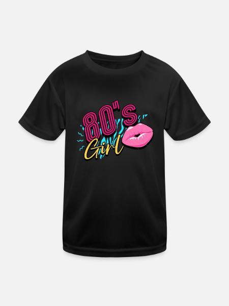 80s 80s Girl - Kids Functional T-Shirt - black - Front