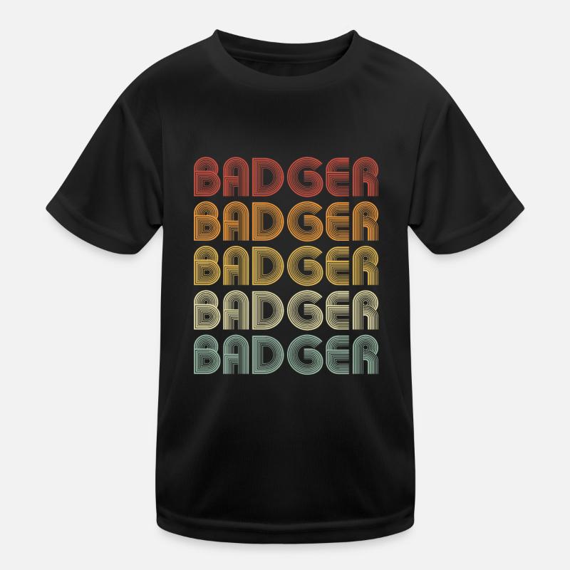 Badger Colorful Font Kids Functional T-Shirt