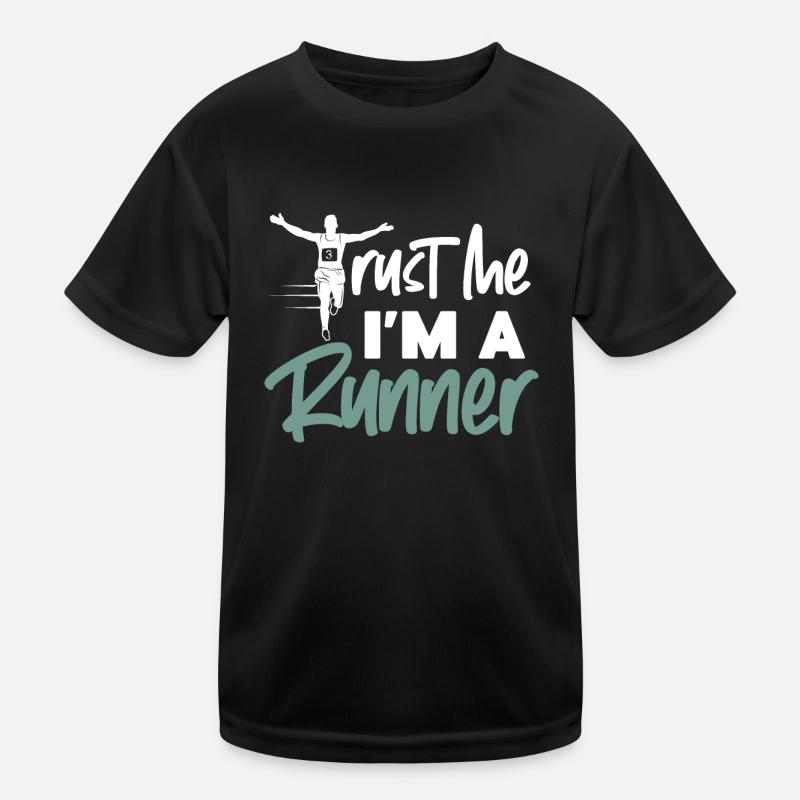 Running Runner Half Marathon Trust - Kinder Funktions-T-Shirt - Schwarz