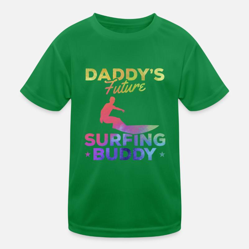 Daddy's Future Surfing Buddy Surfen Surfbrett Kinder Funktions-T-Shirt