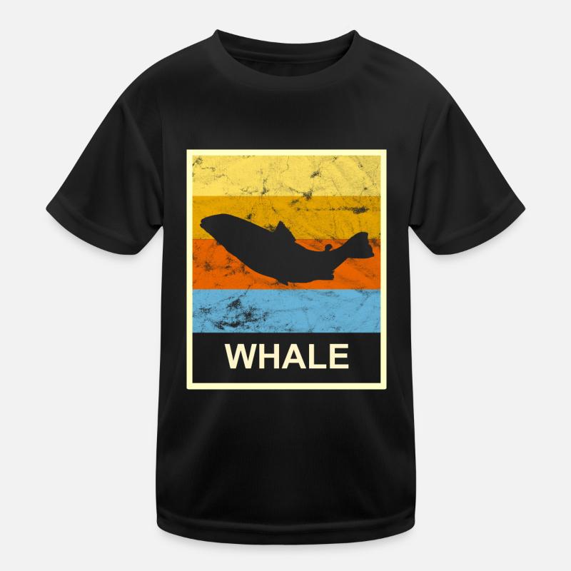 Retro Wal Geschenk Meeresbewohner Wale Kinder Funktions-T-Shirt