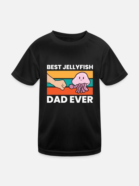 Der beste Quallen-Vater aller Zeiten - Kinder Funktions-T-Shirt - Schwarz - Vorne