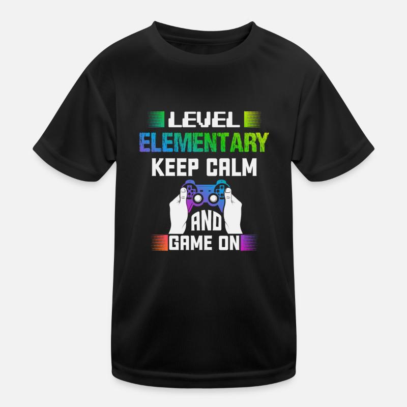 Level ELEMENTARY keep calm and game on Kids Functional T-Shirt