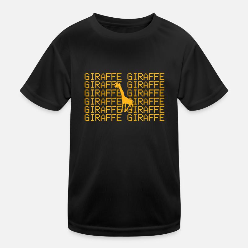 Giraffe - Kinder Funktions-T-Shirt - Schwarz