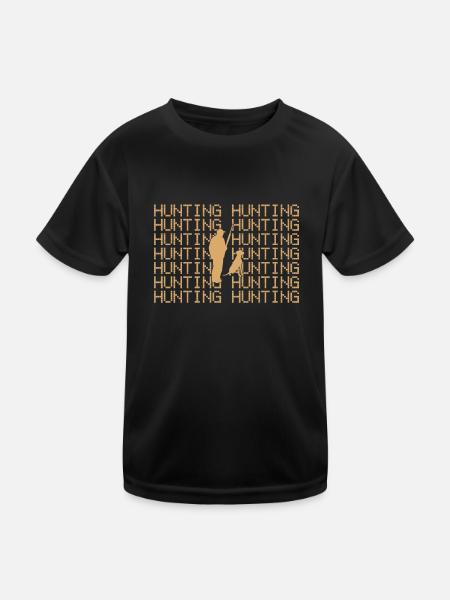 Jäger jagen - Kinder Funktions-T-Shirt - Schwarz