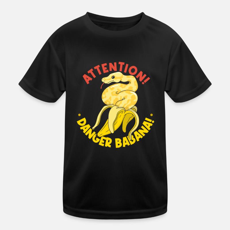 Banana Ball Python Achtung Gefährliche Banane Kinder Funktions-T-Shirt