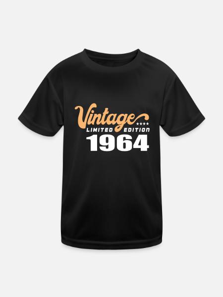 Vintage Geburtstag Geburtstag Retro 1964 Limited - Kinder Funktions-T-Shirt - Schwarz - Vorne
