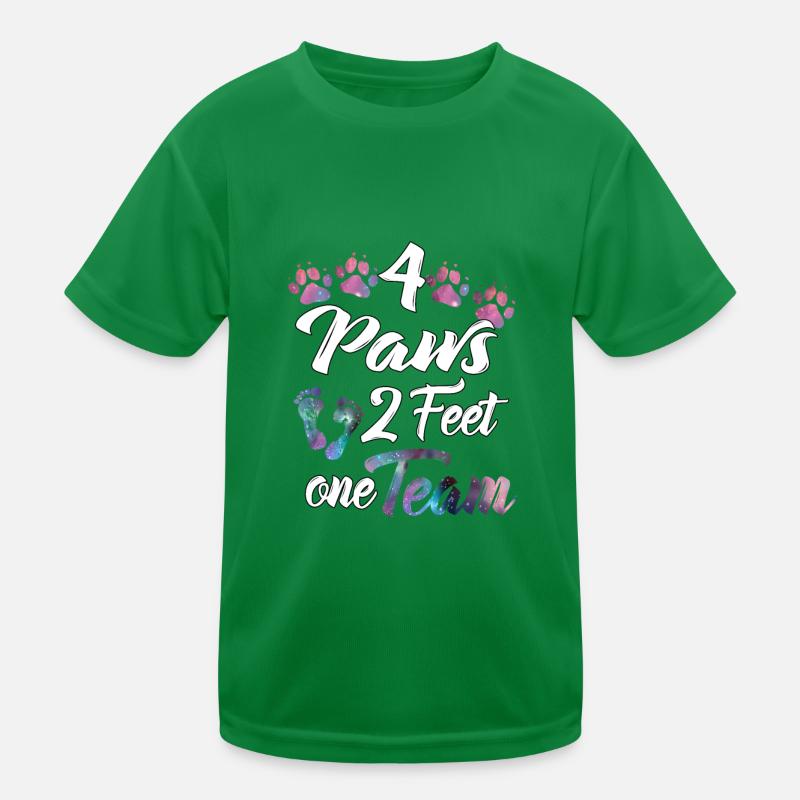 Four paws two feet one team human dog team Kids Functional T-Shirt