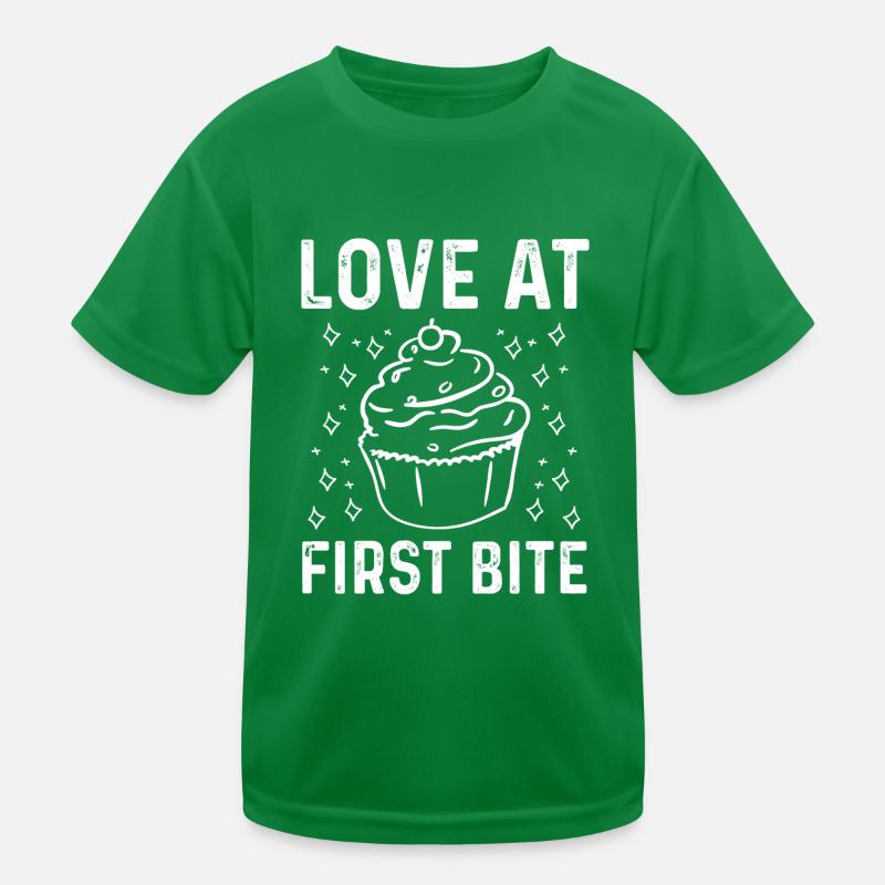 Liebe Auf Den Ersten Biss Cupcake Kinder Funktions-T-Shirt