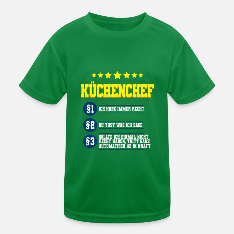 Küchenchef Kinder Funktions-T-Shirt