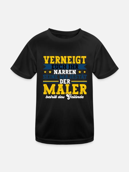 Maler - Kinder Funktions-T-Shirt - Schwarz - Vorne