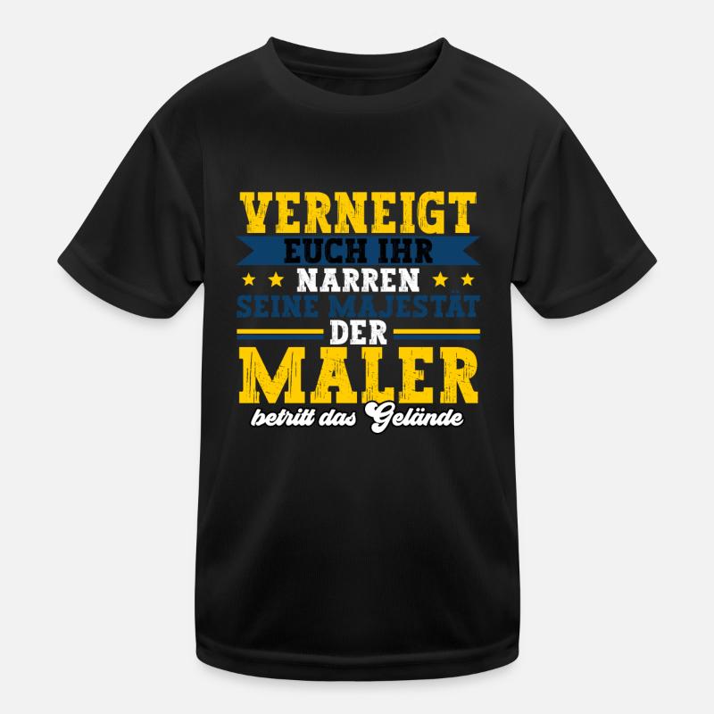 Maler - Kinder Funktions-T-Shirt - Schwarz