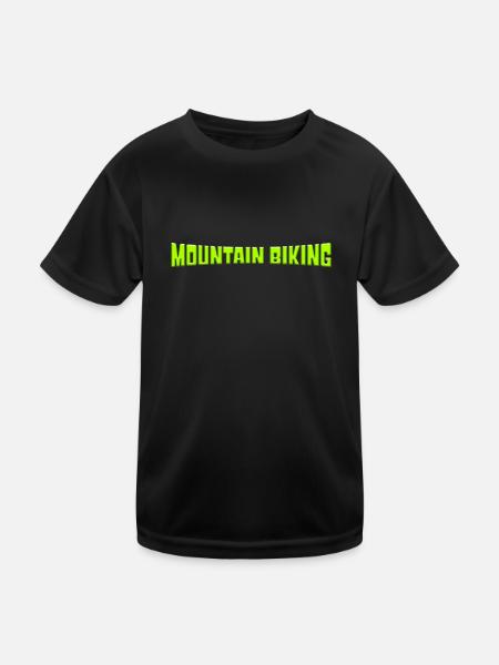 Mountain biking - Kinder Funktions-T-Shirt - Schwarz - Vorne