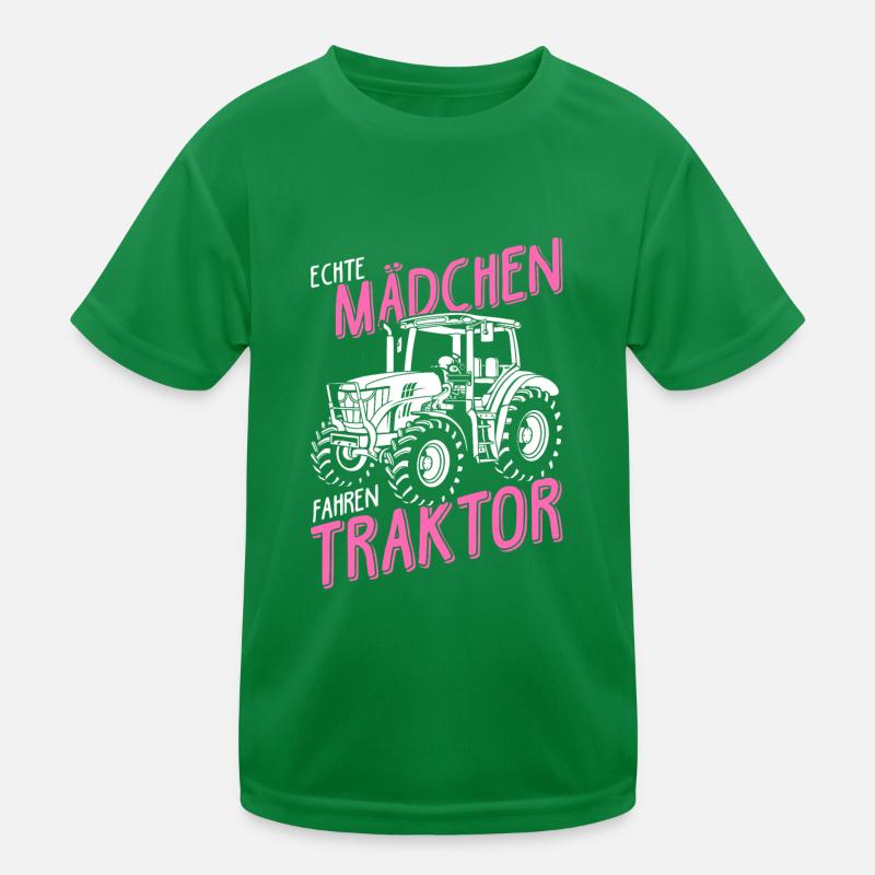 Echte Mädchen Fahren Traktor Geschenk Trecker Land Kinder Funktions-T-Shirt