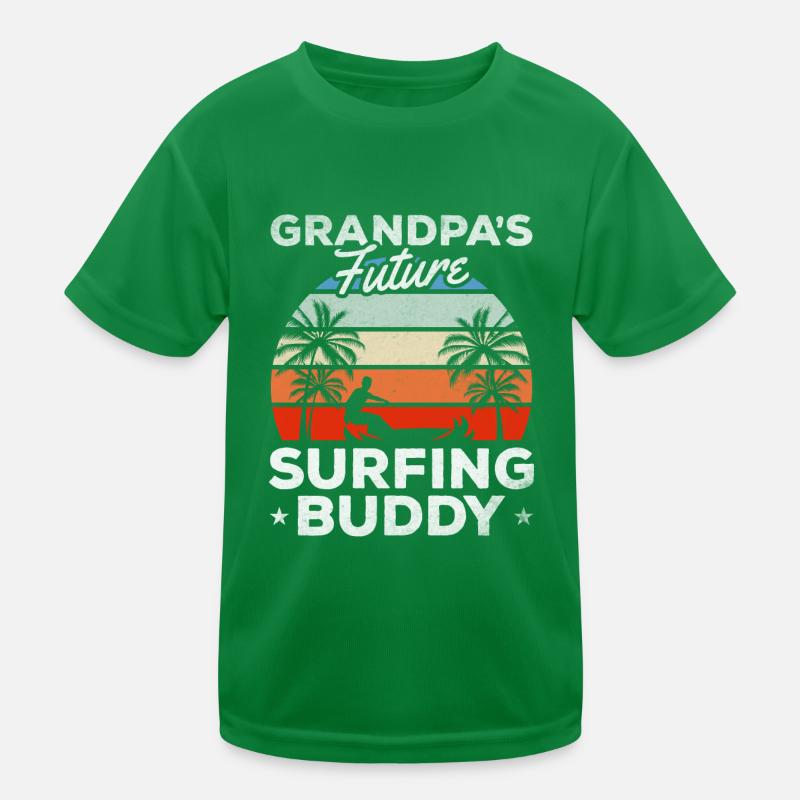 Surfer Surf Surf Baby Grandpa’s Future Surfing T-shirt sport Enfant