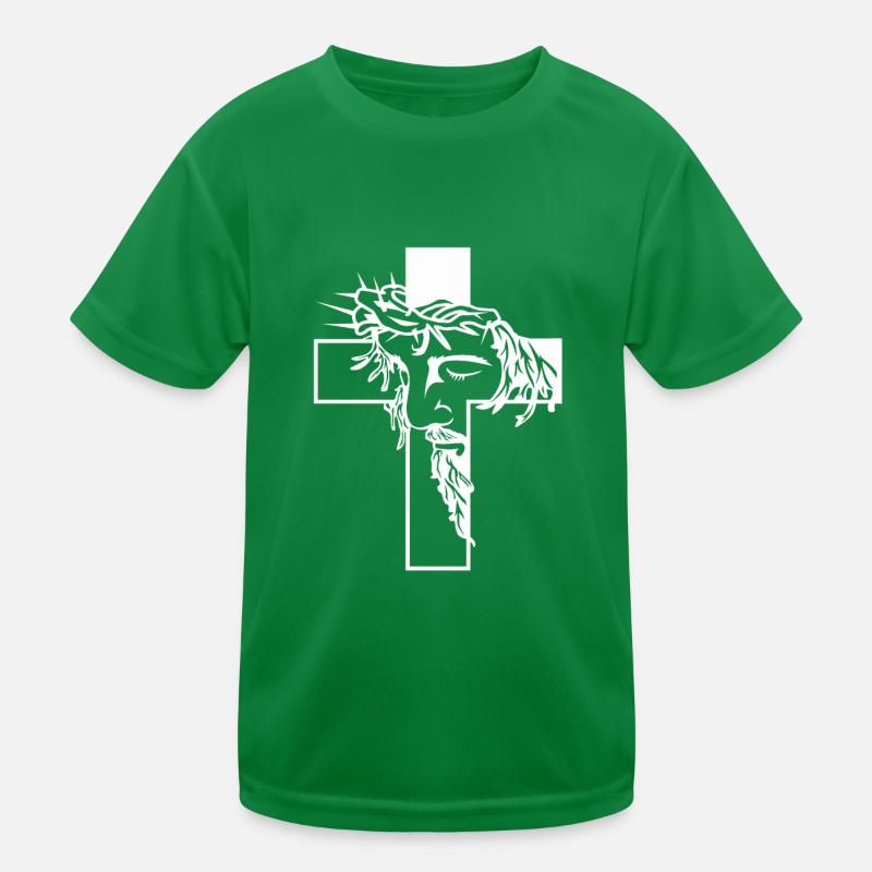 Jesus am Kreuz Kinder Funktions-T-Shirt