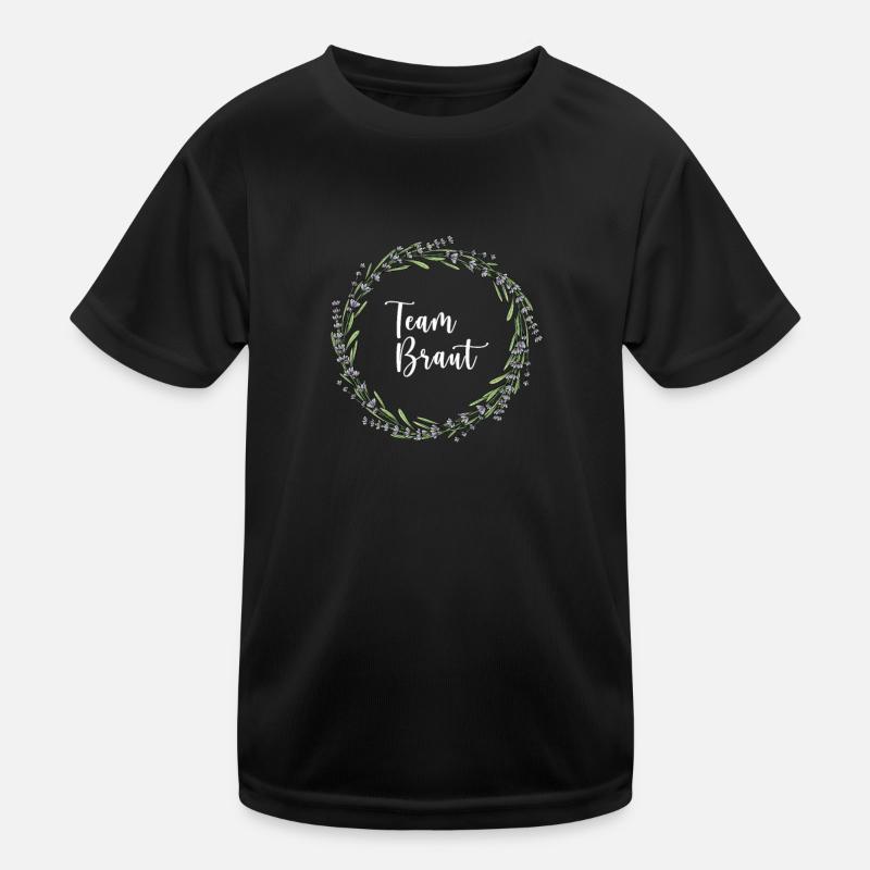 Lavender I Team Bride Flower Wreath Wedding Boho Kids Functional T-Shirt