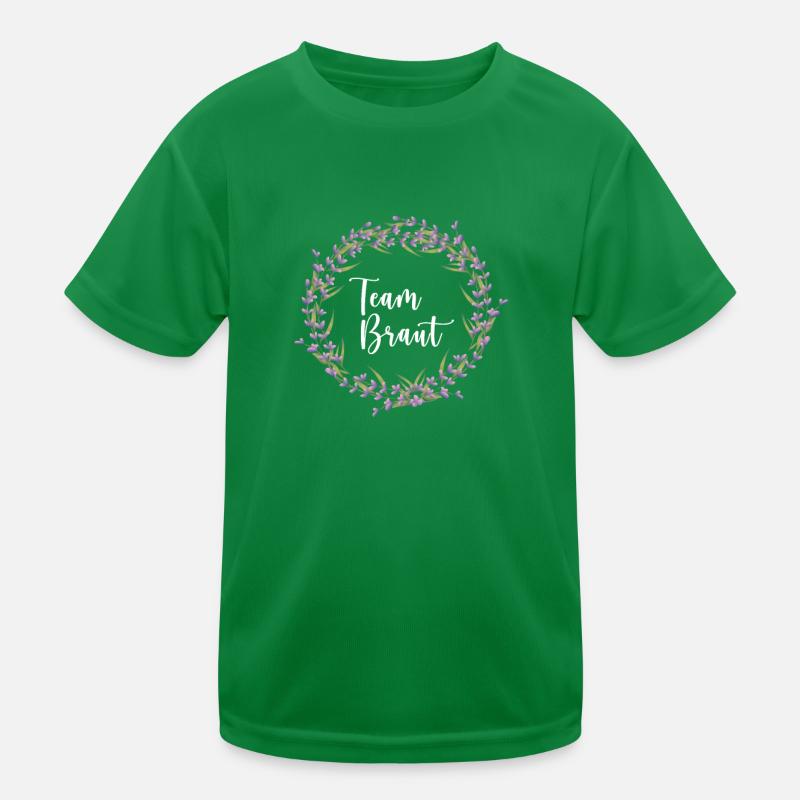 Lavender I Team Bride Flower Wreath Wedding Boho Kids Functional T-Shirt