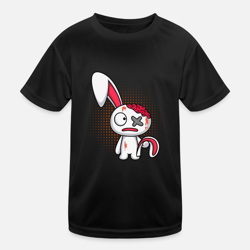 Cuddly Toy Rabbit Horror Halloween Kids Functional T-Shirt