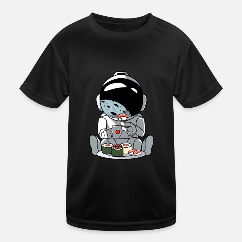 Astronaut Essen Cartoon Sushi Kinder Funktions-T-Shirt