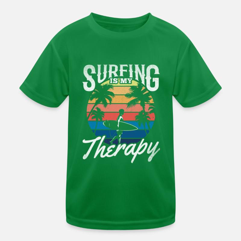 Surfing Is My Therapy Kinder Funktions-T-Shirt
