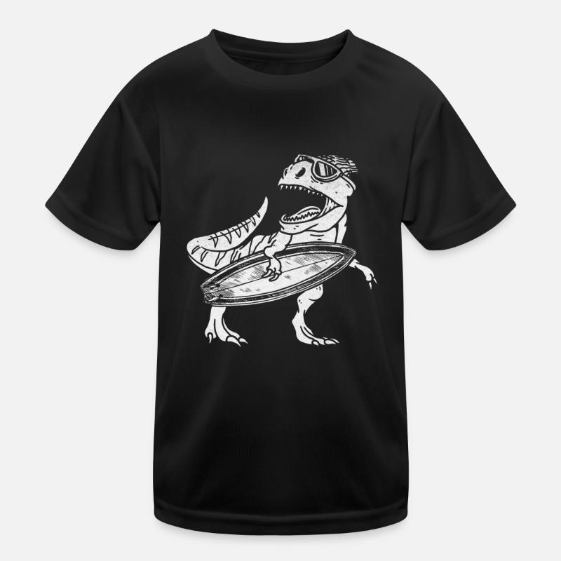 Surfing DInosaur Surfer Kinder Funktions-T-Shirt