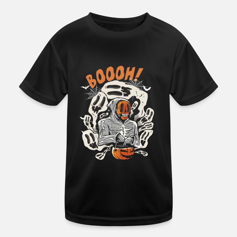 Skeleton Dinosaur Trex Dino Pumpkins Moon Boys Kinder Funktions-T-Shirt