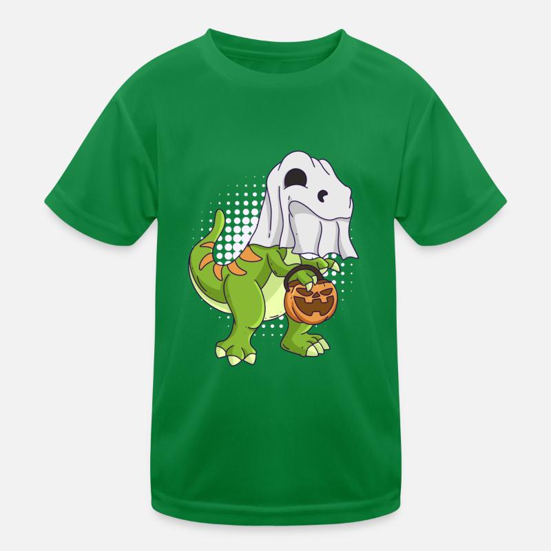 Dinosaur Halloween Ghost Kids Functional T-Shirt
