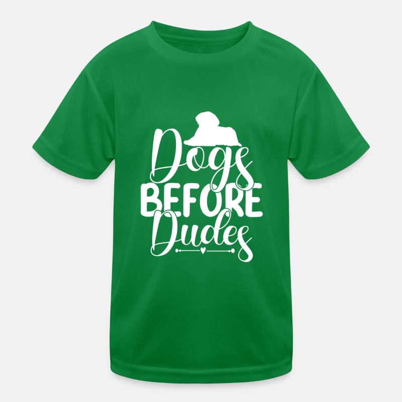 Hunde vor Kerlen Kinder Funktions-T-Shirt