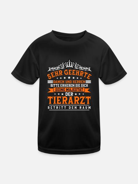 Tierarzt - Kinder Funktions-T-Shirt - Schwarz - Vorne