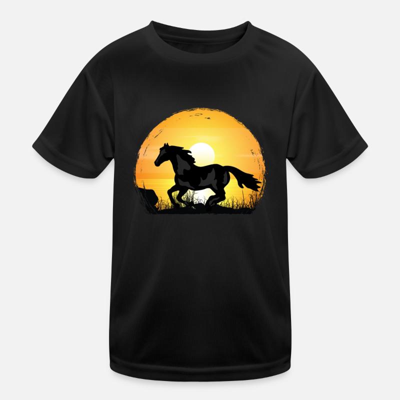 Coucher de soleil - Paint Horse T-shirt sport Enfant