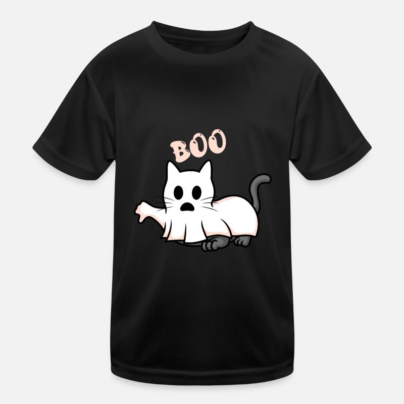 Boo Ghost Chat d’Halloween T-shirt sport Enfant