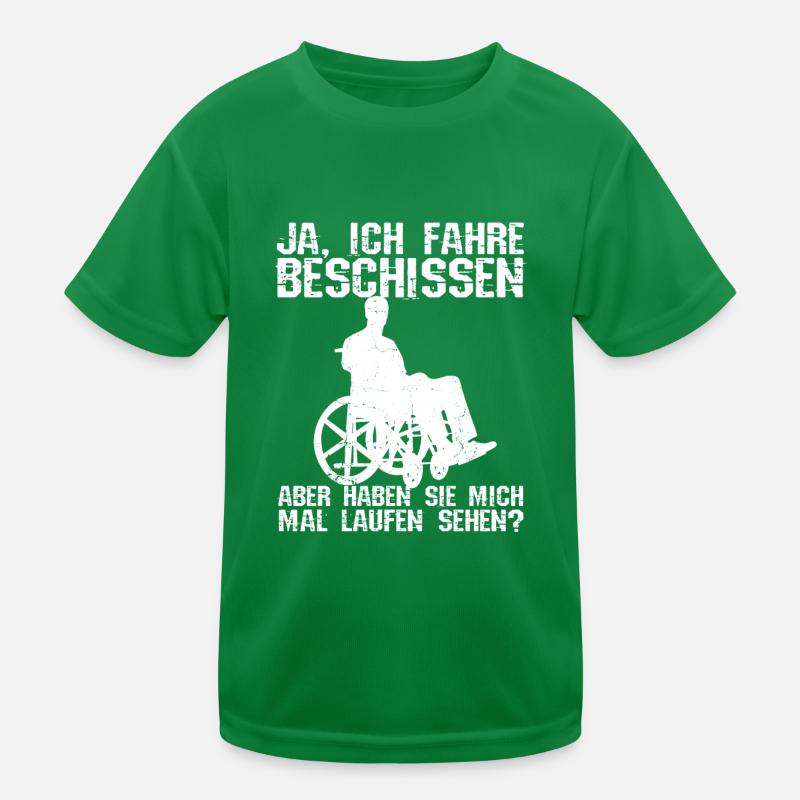 Rollstuhlfahrer Rollstuhl Spruch Geschenkidee Roll Kinder Funktions-T-Shirt