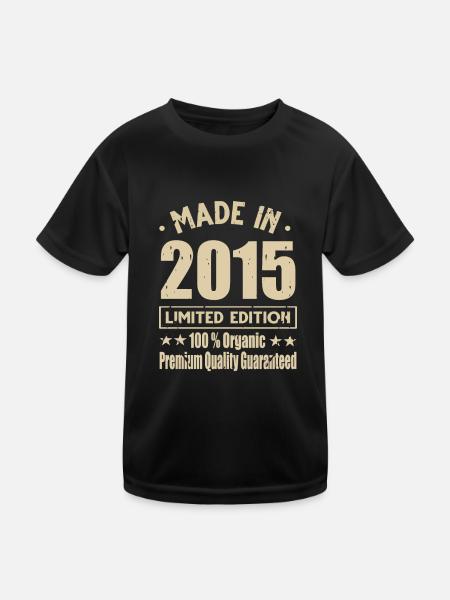Made in 2015 Vintage Retro Limited Edition - Kinder Funktions-T-Shirt - Schwarz - Vorne