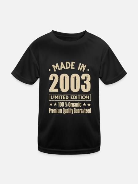 Made in 2003 Vintage Retro Limited Edition - Kids Functional T-Shirt - black - Front