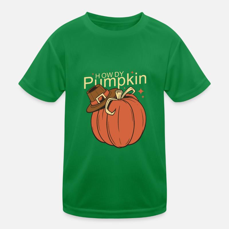 Howdy Pumpkin Cowboy Pilgrim Hat Kinder Funktions-T-Shirt