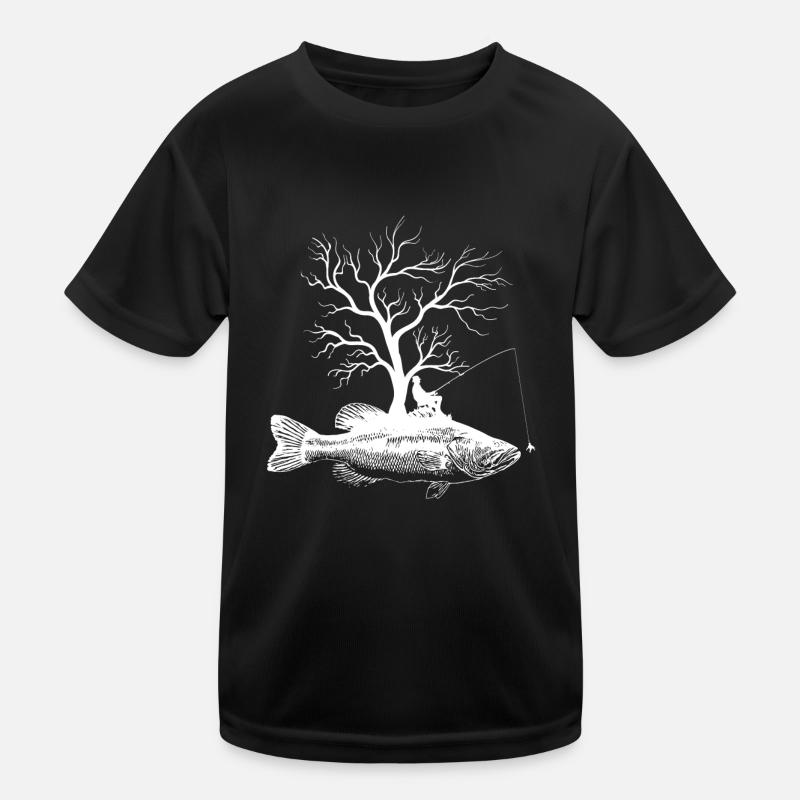 Grafischer Baum - Fisch Forellenbarsch Kinder Funktions-T-Shirt