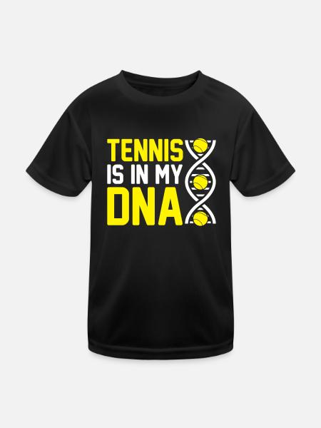 Dicton joueur de tennis - Le tennis est dans mon ADN - T-shirt sport Enfant - noir - Devant