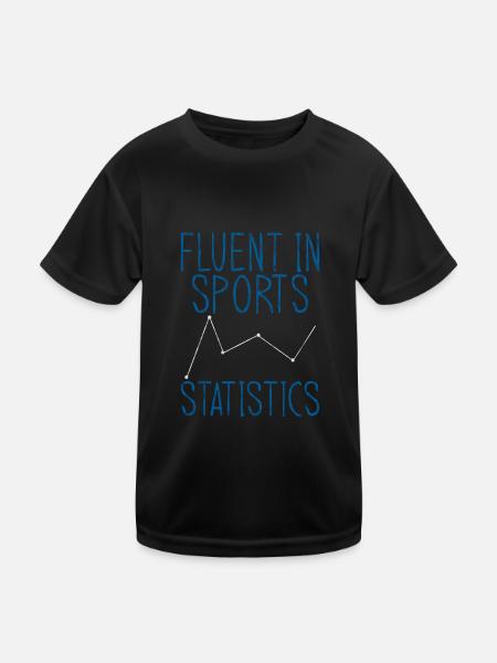 Fluent In Sports Statistics 2 - Kids Functional T-Shirt - black - Front