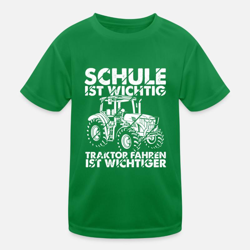 Traktor Spruch Schule Ist Wichtig Traktor Jungen T Kinder Funktions-T-Shirt