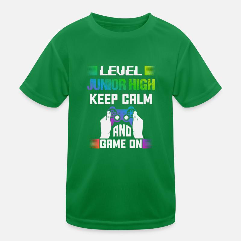 Level JUNIOR HIGH keep calm and game on Kids Functional T-Shirt
