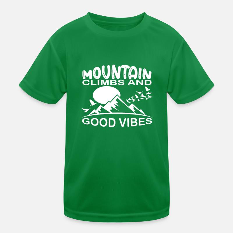 Bergsteigen und gute Vibes Camping Kinder Funktions-T-Shirt