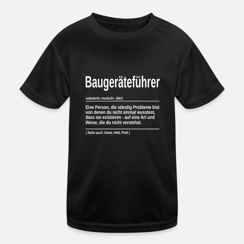 Baugeräteführer substantiv Genie, Held, Profi Kinder Funktions-T-Shirt