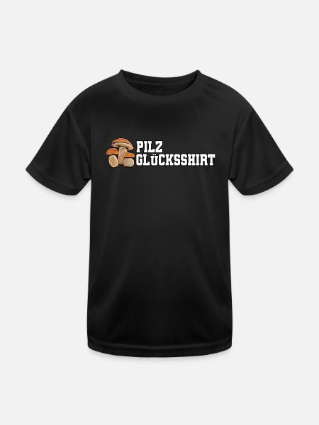 Pilz Glücksbringer Pilzsammler Pilz Sucher - Kinder Funktions-T-Shirt - Schwarz