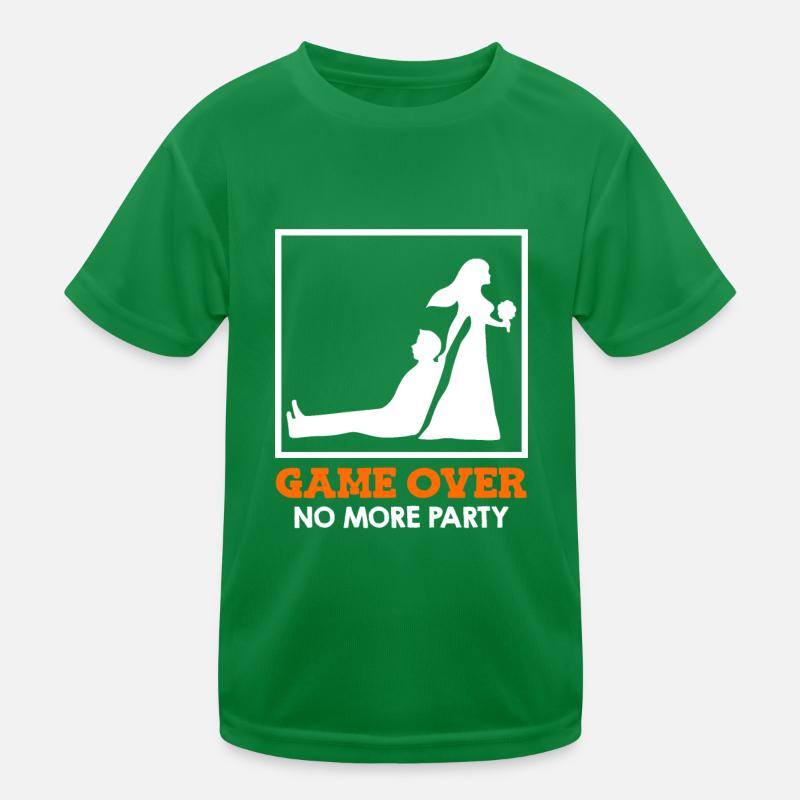Game Over - Bridal Couple Wedding Kids Functional T-Shirt