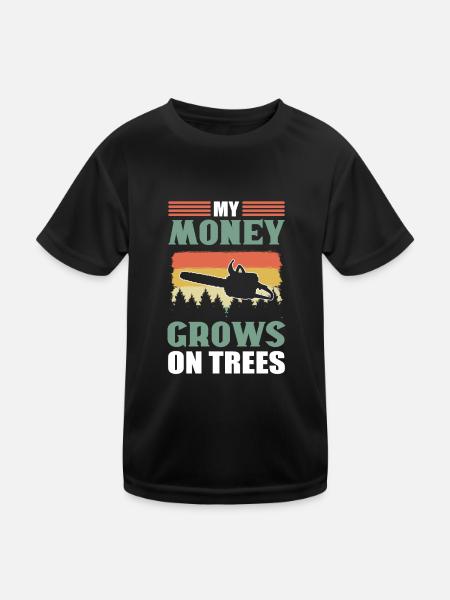 My Money Grows On Trees Lumberjack Arborist - Kids Functional T-Shirt - black - Front